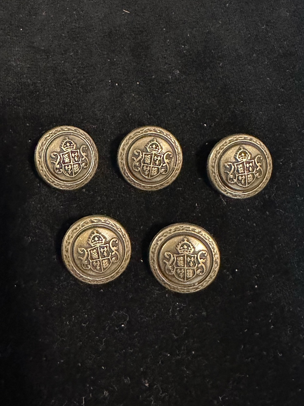 ZARA Woman replacement buttons 5 gold tone solid metal
